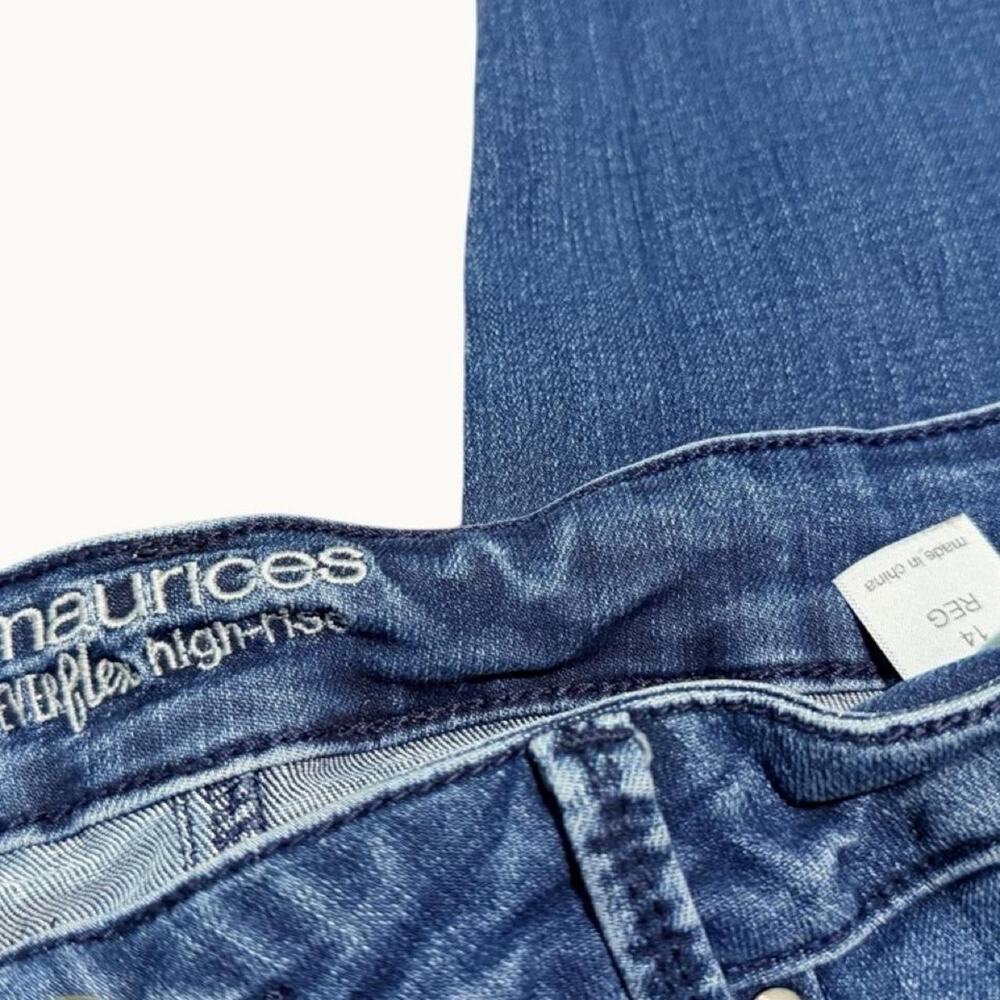 Maurices Everflex High Rise Skinny Jeans 14 Reg Blue Stretch - Picture 4 of 5